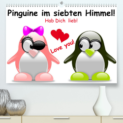 Pinguine im siebten Himmel! (Premium, hochwertiger DIN A2 Wandkalender 2023, Kunstdruck in Hochglanz) von Stanzer,  Elisabeth