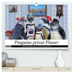 Pinguine privat Planer (hochwertiger Premium Wandkalender 2024 DIN A2 quer), Kunstdruck in Hochglanz von glandarius,  Garrulus