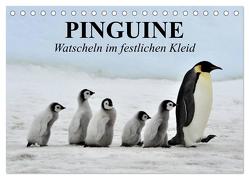 Pinguine – Watscheln im festlichen Kleid (Tischkalender 2024 DIN A5 quer), CALVENDO Monatskalender von Stanzer,  Elisabeth
