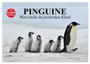 Pinguine – Watscheln im festlichen Kleid (Tischkalender 2024 DIN A5 quer), CALVENDO Monatskalender von Stanzer,  Elisabeth