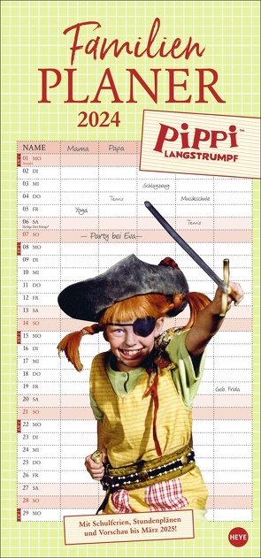 Pippi Langstrumpf Familienplaner 2024 von Astrid,  Lindgren