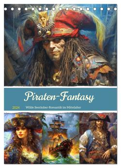 Piraten-Fantasy. Wilde Seeräuber-Romantik im Mittelalter (Tischkalender 2024 DIN A5 hoch), CALVENDO Monatskalender von Hurley,  Rose