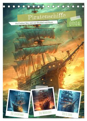 Piratenschiffe (Tischkalender 2024 DIN A5 hoch), CALVENDO Monatskalender von Gierok-Latnaik,  Steffen