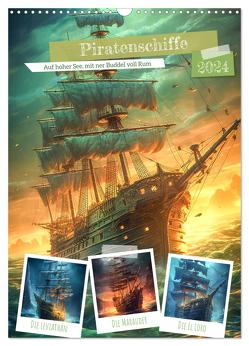 Piratenschiffe (Wandkalender 2024 DIN A3 hoch), CALVENDO Monatskalender von Gierok-Latnaik,  Steffen