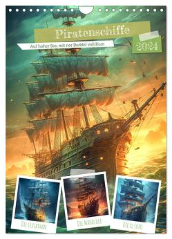 Piratenschiffe (Wandkalender 2024 DIN A4 hoch), CALVENDO Monatskalender von Gierok-Latnaik,  Steffen