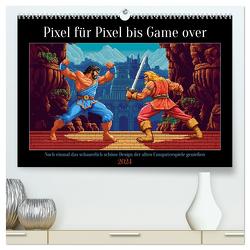 Pixel für Pixel bis Game over (hochwertiger Premium Wandkalender 2024 DIN A2 quer), Kunstdruck in Hochglanz von Waurick,  Kerstin
