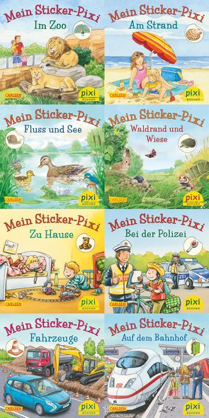 Pixi-Box 234: Pixis neue Sticker-Bücher (8×8 Exemplare)