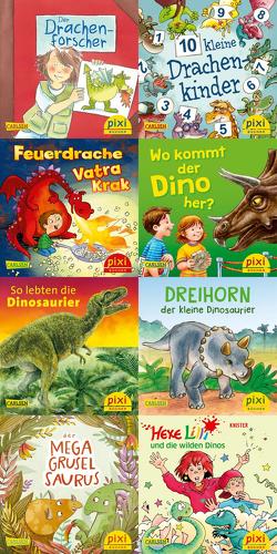 Pixi-Box 279: Dinos und Drachen bei Pixi (8×8 Exemplare) von Diverse