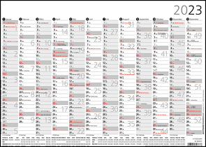 Plakatkalender 12 Monate 2023 – 29,7×21 cm – gerollt – mit Arbeitstage- und Wochenzählung – Posterkalender – Jahresplaner – 934-6111