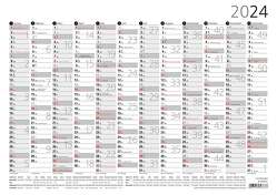 Plakatkalender 12 Monate 2024 – 29,7×21 cm – gerollt – mit Arbeitstage- und Wochenzählung – Posterkalender – Jahresplaner – 934-6111