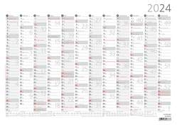 Plakatkalender 12 Monate 2024 – 59,4×42 cm – gerollt – mit Arbeitstage- und Wochenzählung – Posterkalender – Jahresplaner – 938-6111