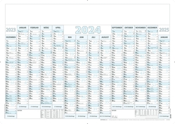 Plakatkalender 14 Mon 2024 – 100×70 – 1 Stk. gerollt – Jahres-Planer – Wand-Planer – 915-6115-1
