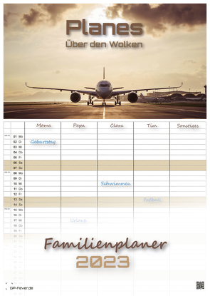 Planes – Über den Wolken – Flugzeuge – 2023 – Kalender DIN A3 – (Familienplaner)