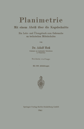 Planimetrie von Hess,  Adolf