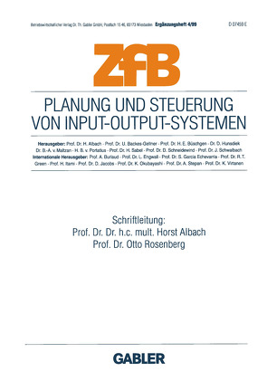 Planung und Steuerung von Input-Output-Systemen von Albach,  Horst, Rosenberg,  Otto