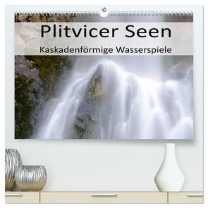 Plitvicer Seen – Kaskadenförmige Wasserspiele (hochwertiger Premium Wandkalender 2024 DIN A2 quer), Kunstdruck in Hochglanz von Weber,  Götz