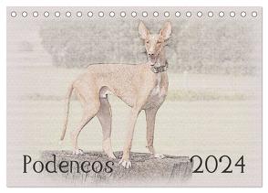 Podencos 2024 (Tischkalender 2024 DIN A5 quer), CALVENDO Monatskalender von Redecker,  Andrea