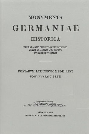 Poetae Latini medii aevi / Die Ottonenzeit von Fickermann,  Norbert, Strecker,  Karl