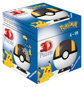 Ravensburger 3D Puzzle 11266 – Puzzle-Ball Pokémon Pokéballs – Hyperball – [EN] Ultra Ball – 54 Teile – für Pokémon Fans ab 6 Jahren