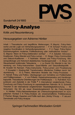 Policy-Analyse von Héritier,  Adrienne