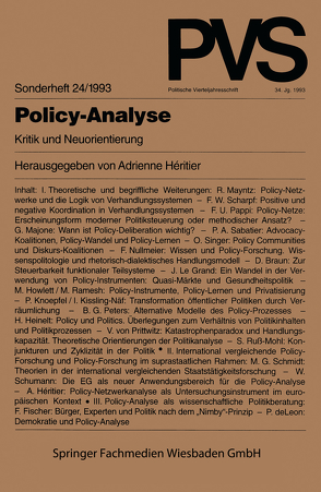 Policy-Analyse von Héritier,  Adrienne