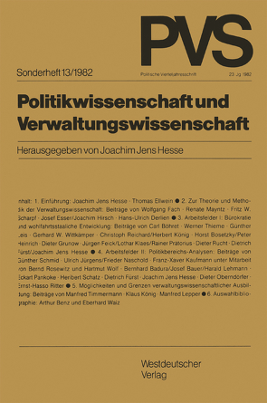 Politikwissenschaft und Verwaltungswissenschaft von Hesse,  Joachim Jens