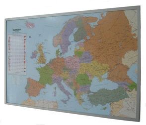 Politische Europakarte auf Kork-Pinnwand, deutsch, 90x60cm