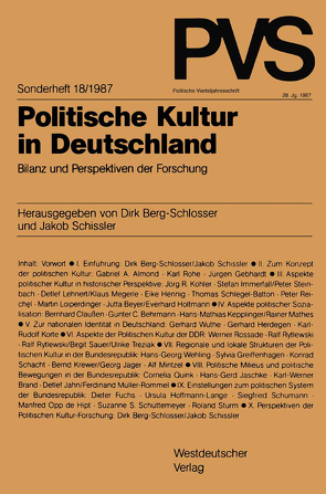 Politische Kultur in Deutschland von Berg-Schlosser,  Dirk, Schissler,  Jakob