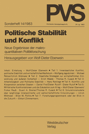 Politische Stabilität und Konflikt von Eberwein,  Wolf-Dieter