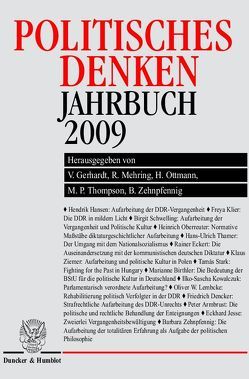 Politisches Denken. Jahrbuch 2009. von Gerhardt,  Volker, Hansen,  Hendrik, Mehring,  Reinhard, Ottmann,  Henning, Thompson,  Martyn P., Veen,  Hans-Joachim, Zehnpfennig,  Barbara