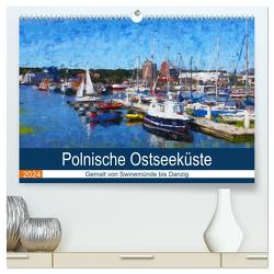 Polnische Ostseeküste – Gemalt von Swinemünde bis Danzig (hochwertiger Premium Wandkalender 2024 DIN A2 quer), Kunstdruck in Hochglanz von Frost,  Anja