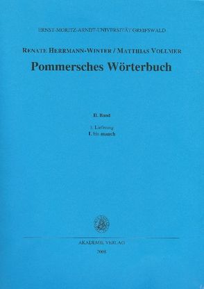 Pommersches Wörterbuch / L bis manch von Herrmann-Winter,  Renate, Vollmer,  Matthias