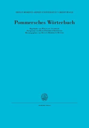 Pommersches Wörterbuch / Pa(m)panischke bis puje von Herrmann-Winter,  Renate, Vollmer,  Matthias