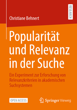 Popularität und Relevanz in der Suche von Behnert,  Christiane