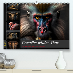 Porträts wilder Tiere (Premium, hochwertiger DIN A2 Wandkalender 2024, Kunstdruck in Hochglanz) von Meutzner,  Dirk