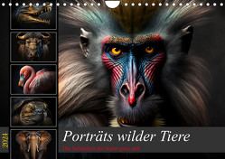 Porträts wilder Tiere (Wandkalender 2024 DIN A4 quer) von Meutzner,  Dirk