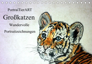 PortraiTierART Großkatzen – Wundervolle Portraitzeichnungen (Tischkalender 2023 DIN A5 quer) von Kerstin Heuser,  PortraiTierART