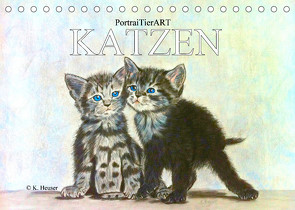 PortraiTierART KATZEN (Tischkalender 2023 DIN A5 quer) von Kerstin Heuser,  PortraiTierART