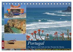 Portugal – Die Algarve vom Cabo de Sao Vicente bis Tavira (Tischkalender 2024 DIN A5 quer), CALVENDO Monatskalender von Braunleder,  Gisela