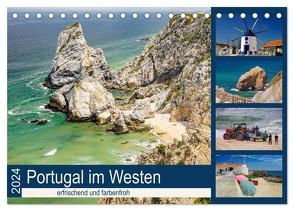 Portugal im Westen – erfrischend und farbenfroh (Tischkalender 2024 DIN A5 quer), CALVENDO Monatskalender von Liedtke,  Silke