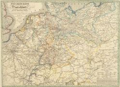Post-Reise-Karte (Postkutschenstreckenkarte) von Deutschland 1828 (Plano) von Klein,  A, O.F.,  Schmidt, Seitz,  Johann Baptist, Tessari & Comp.