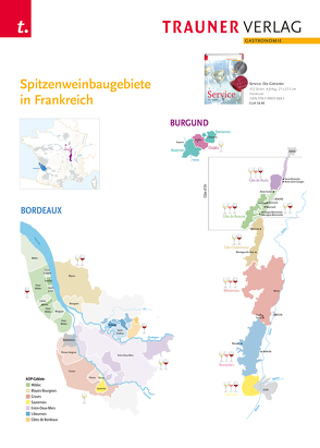 Poster: Spitzenweinbaugebiete in Frankreich. Bordeaux, Burgund von Verlag,  Trauner