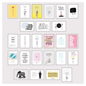 Postkarten Box – Set mit 25 Detailverliebten und Hand designten hochwertigen Postkarten mit liebevollen Zitaten und Sprüchen von Wirth,  Lisa