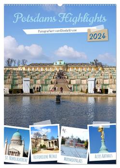 Potsdams Highlights (Wandkalender 2024 DIN A2 hoch), CALVENDO Monatskalender von Kruse,  Gisela