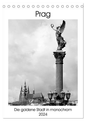 Prag – Die goldene Stadt in monochrom (Tischkalender 2024 DIN A5 hoch), CALVENDO Monatskalender von happyroger,  happyroger