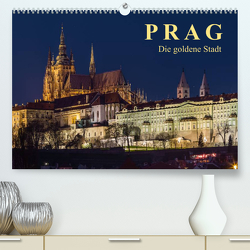 Prag – die goldene Stadt (Premium, hochwertiger DIN A2 Wandkalender 2023, Kunstdruck in Hochglanz) von Caccia,  Enrico