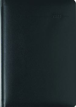 Praxistimer Balacron schwarz 2024 – Servicetimer 21,7×30,3 cm – 1 Tag 1 Seite – 400 Seiten – Balacron-Einband – Tageskalendarium – Alpha Edition