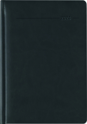 Praxistimer Tucson schwarz 2024 – Servicetimer 21,7×30,3 cm – 1 Tag 1 Seite – 400 Seiten – Tucson-Einband – Tageskalendarium – Alpha Edition