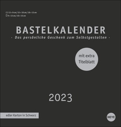 Bastelkalender 2023 Premium schwarz mittel. Blanko-Kalender zum Basteln mit extra Titelblatt für eine persönliche Gestaltung. Foto- und Bastelkalender 2023. von Heye