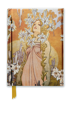 Premium Notizbuch DIN A6: Alphonse Mucha, Die Blumen, Lilie